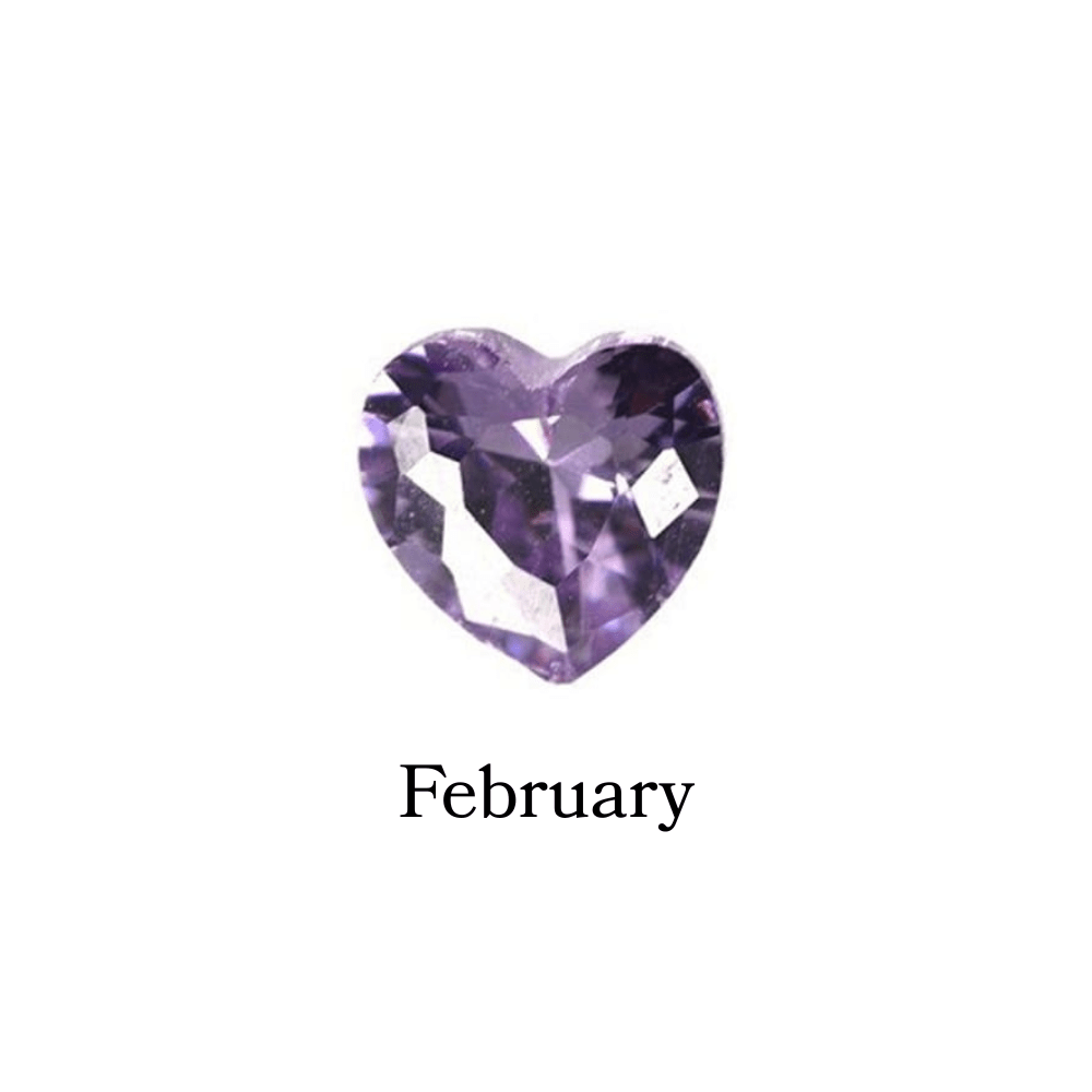 Birthstone Crystal Heart (February - Amethyst) Memory Locket Charm - The Little Jewellery Company