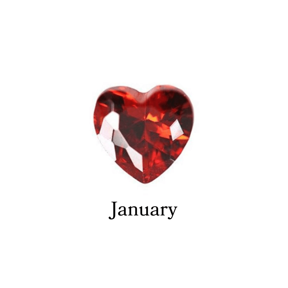 Birthstone Crystal Heart (January - Garnet) Memory Locket Charm - The Little Jewellery Company