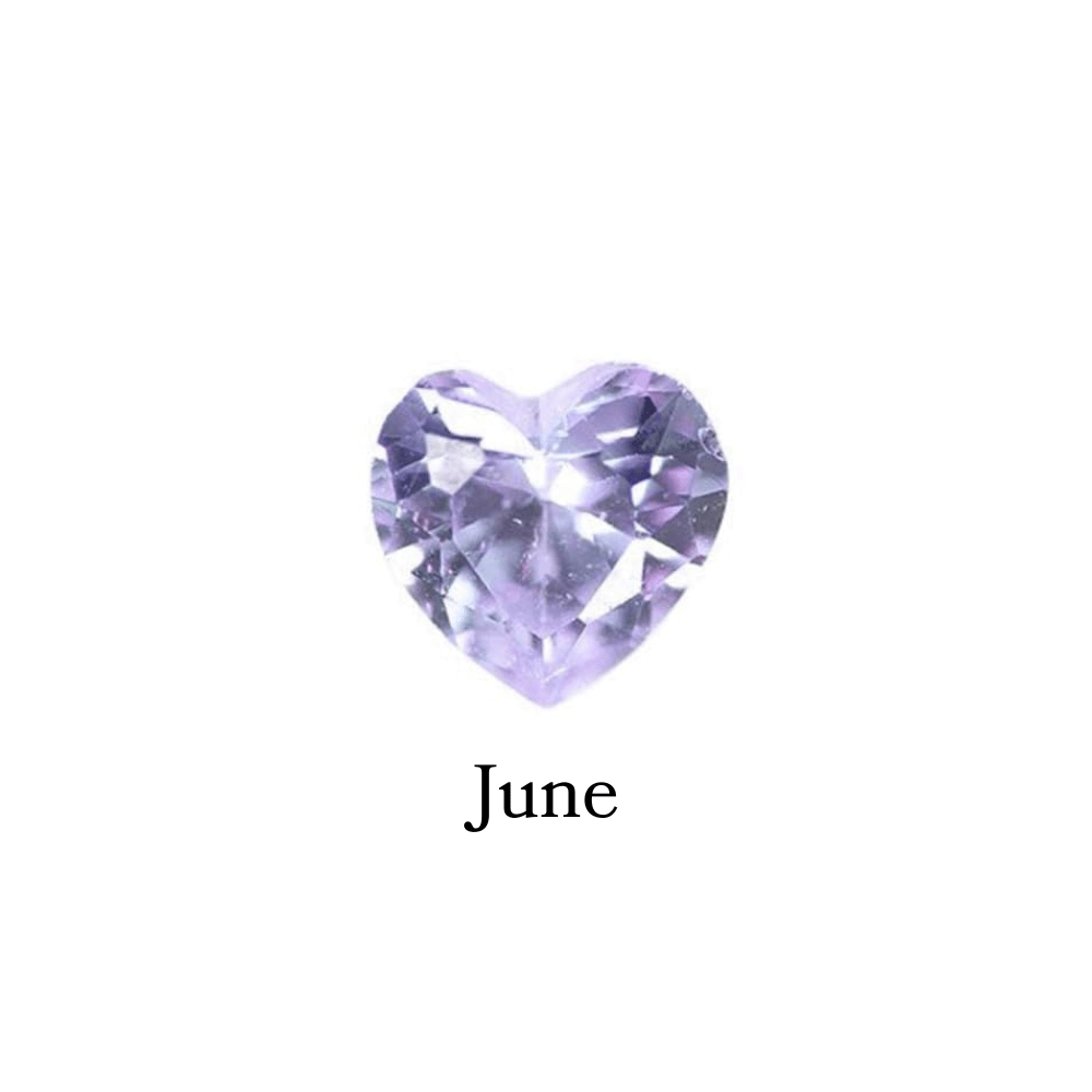 Birthstone Crystal Heart (June - Alexandrite) Memory Locket Charm - The Little Jewellery Company