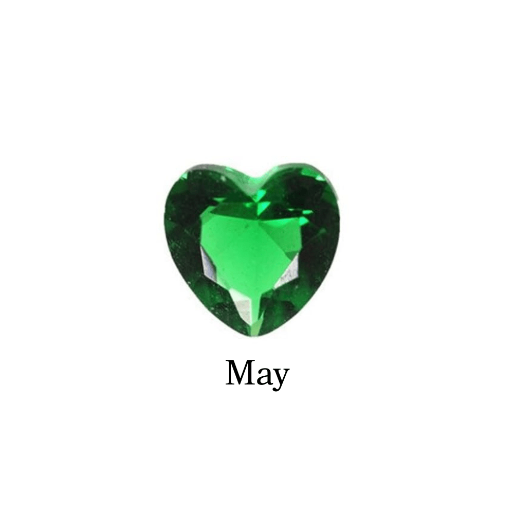 Birthstone Crystal Heart (May - Emerald) Memory Locket Charm - The Little Jewellery Company