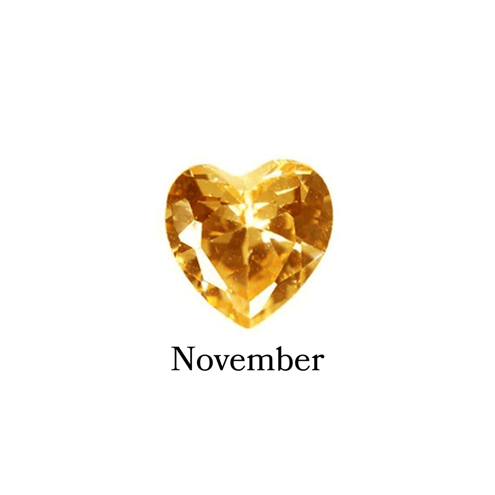 Birthstone Crystal Heart (November - Topaz) Memory Locket Charm - The Little Jewellery Company