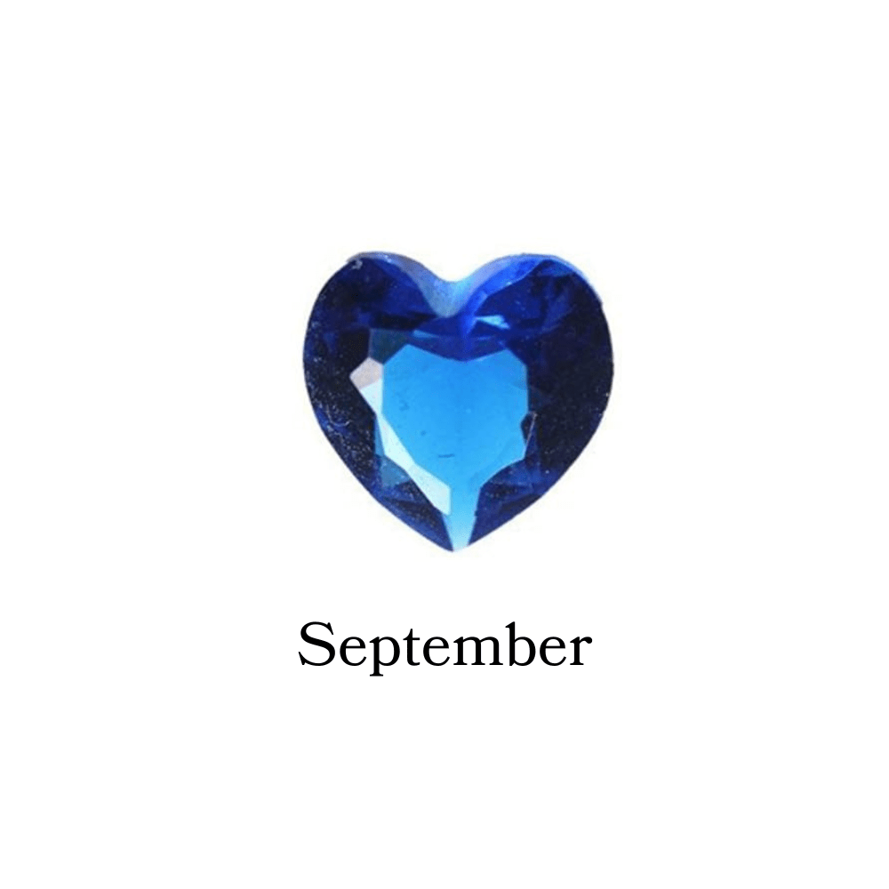 Birthstone Crystal Heart (September - Sapphire) Memory Locket Charm - The Little Jewellery Company
