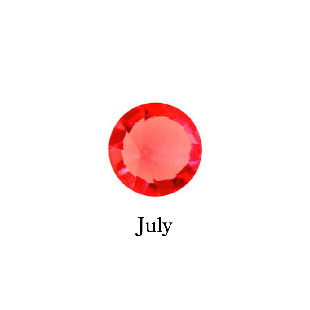 Birthstone Crystal (July - Ruby) Memory Locket Charm - The Little Jewellery Company