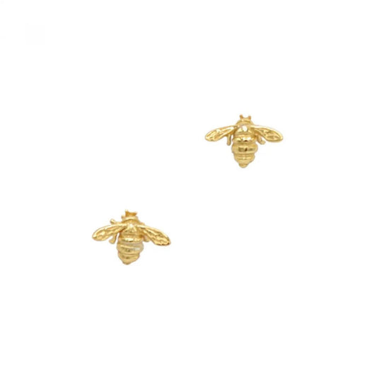 Bumble Bee Stud Earring - 925 Silver (Gold- Plated) - The Little Jewellery Company