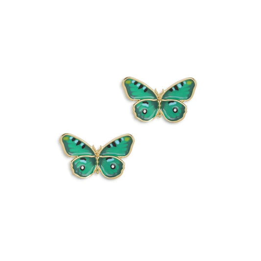 Butterfly Studs Green - The Little Jewellery Company