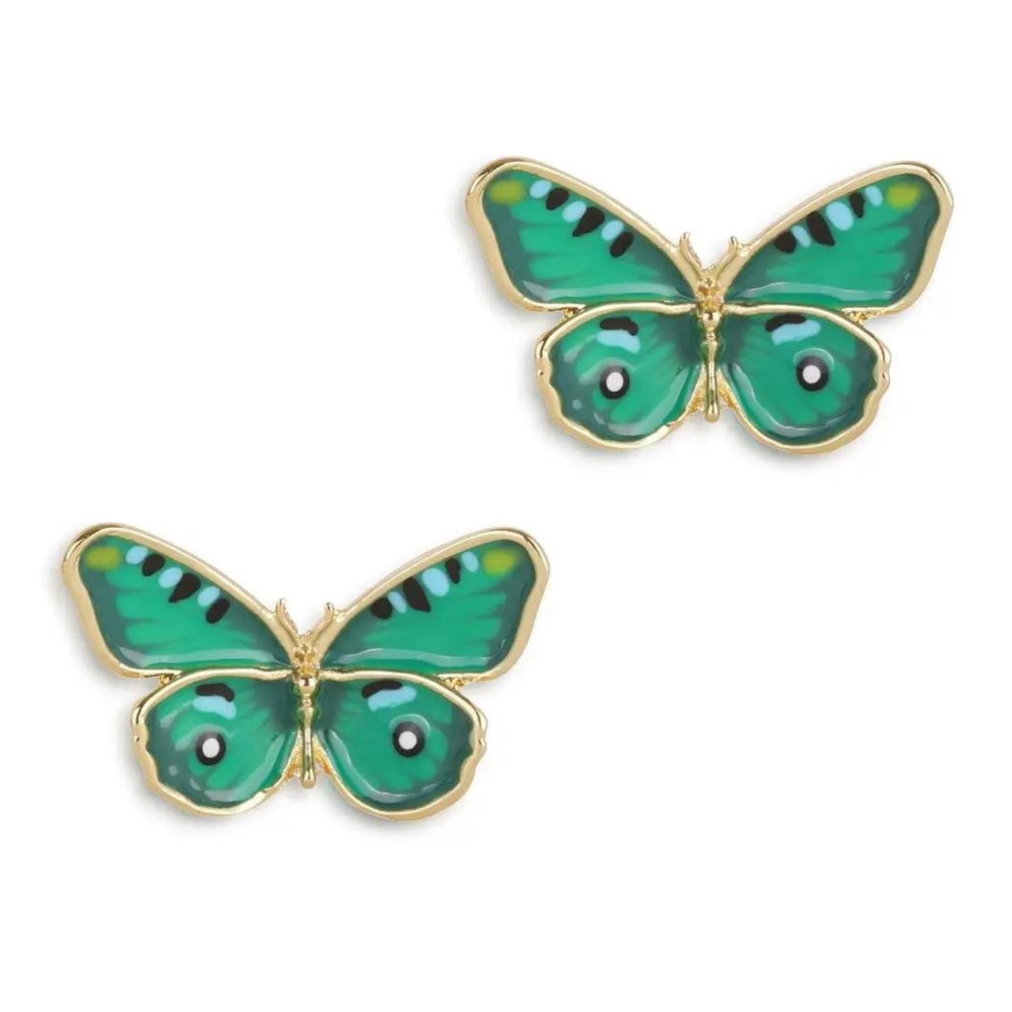 Butterfly Studs Green - The Little Jewellery Company