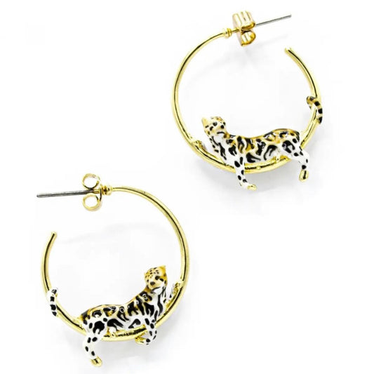 Clouded Leopard Hoop Earrings - The Little Jewellery Company