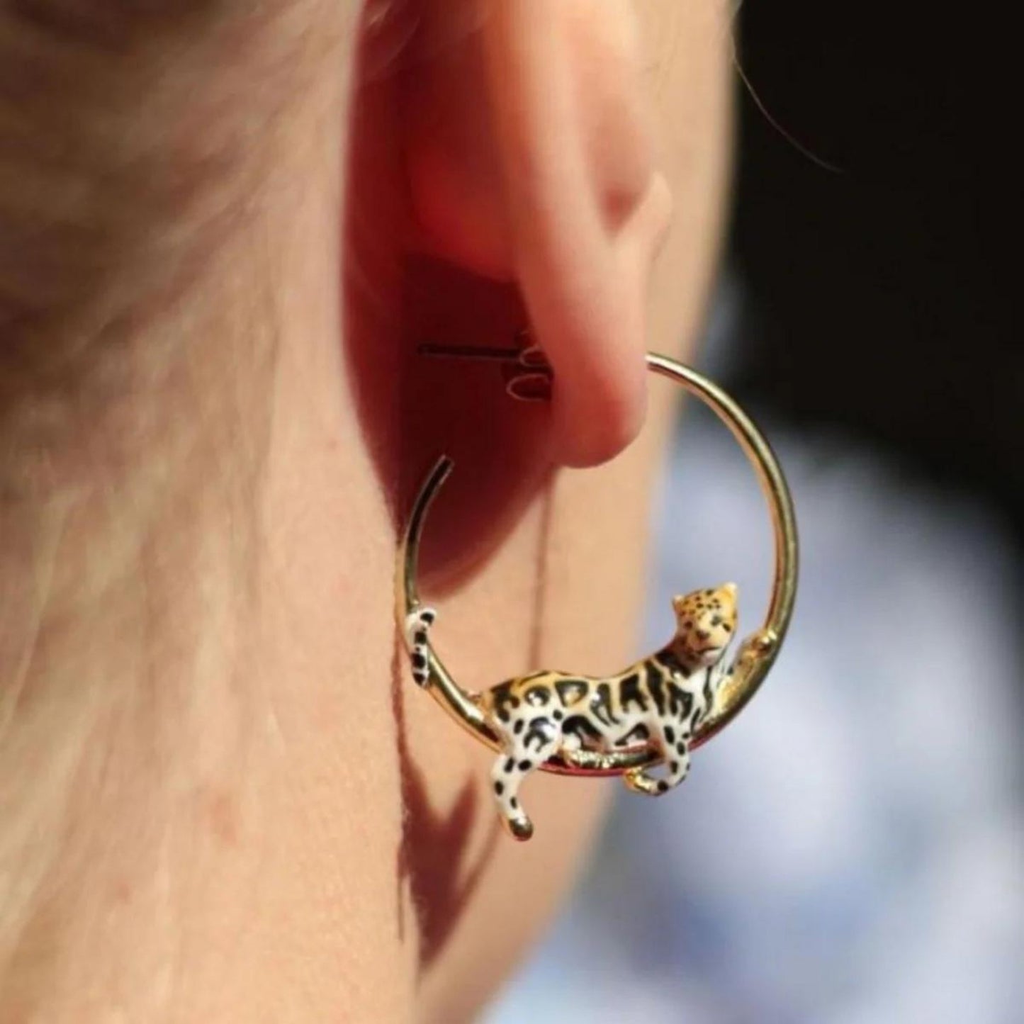 Clouded Leopard Hoop Earrings - The Little Jewellery Company