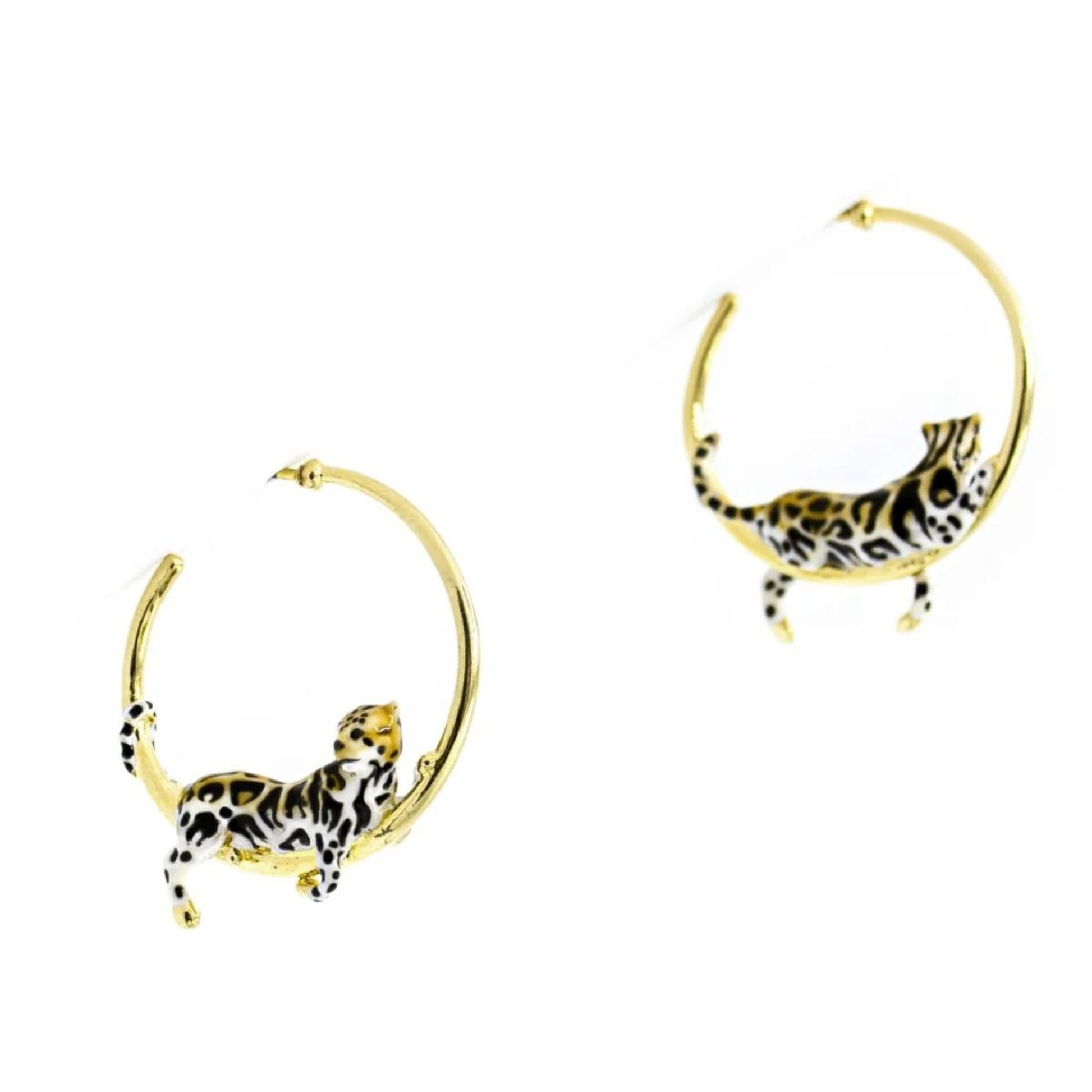 Clouded Leopard Hoop Earrings - The Little Jewellery Company