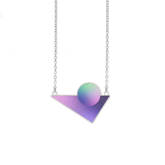 Cosmic Triangle Necklace Galactic Purple - The Little Jewellery Company