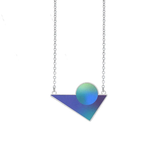 Cosmic Triangle Necklace Space Blue - The Little Jewellery Company