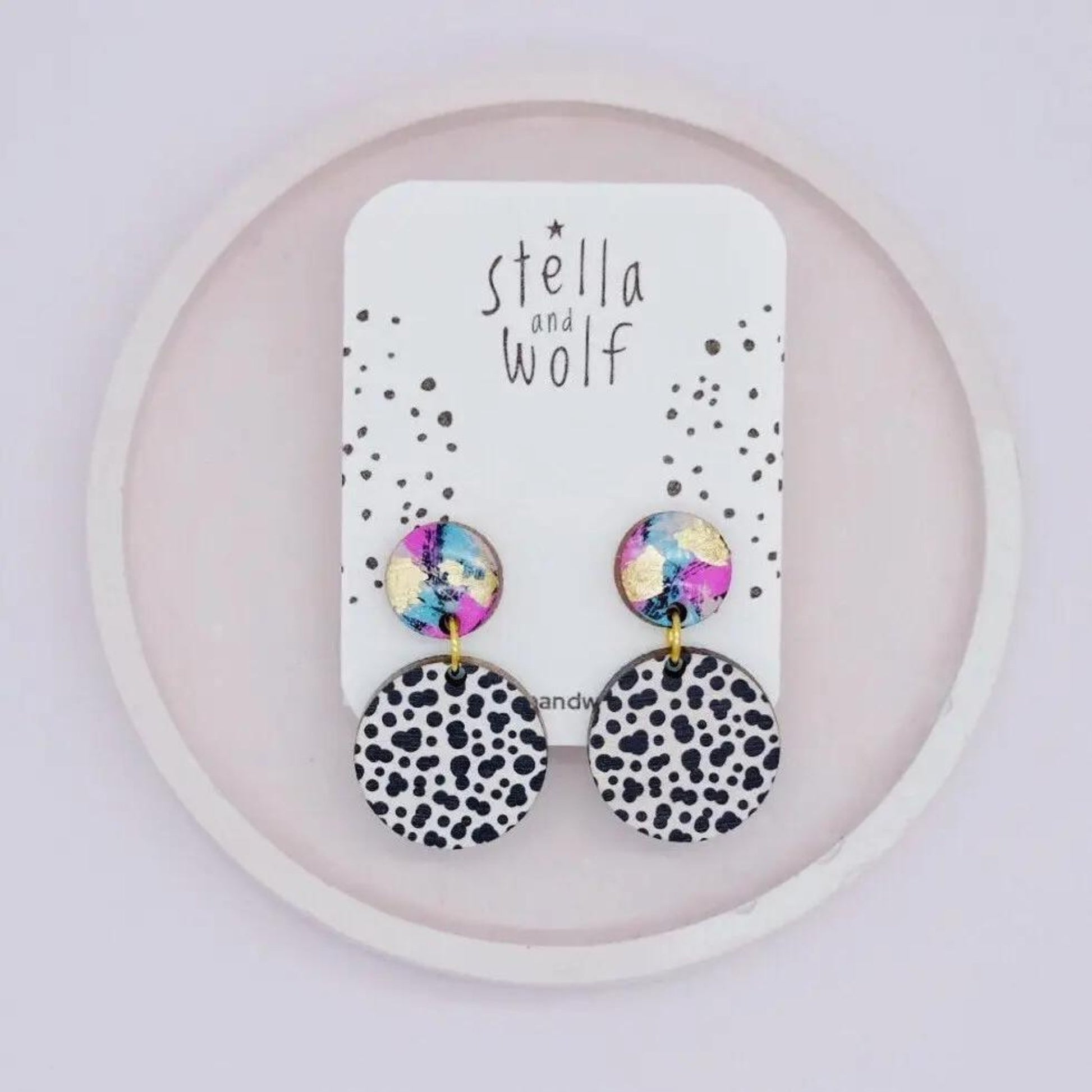 Dalmatian Print Drop Earrings - The Little Jewellery Company