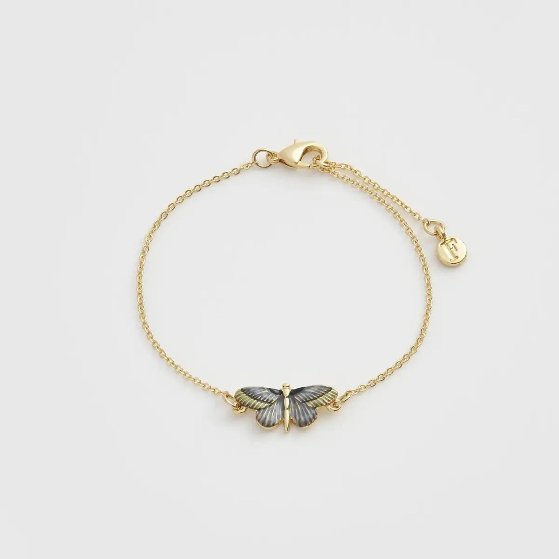 Deco Butterfly Blue Bracelet - The Little Jewellery Company