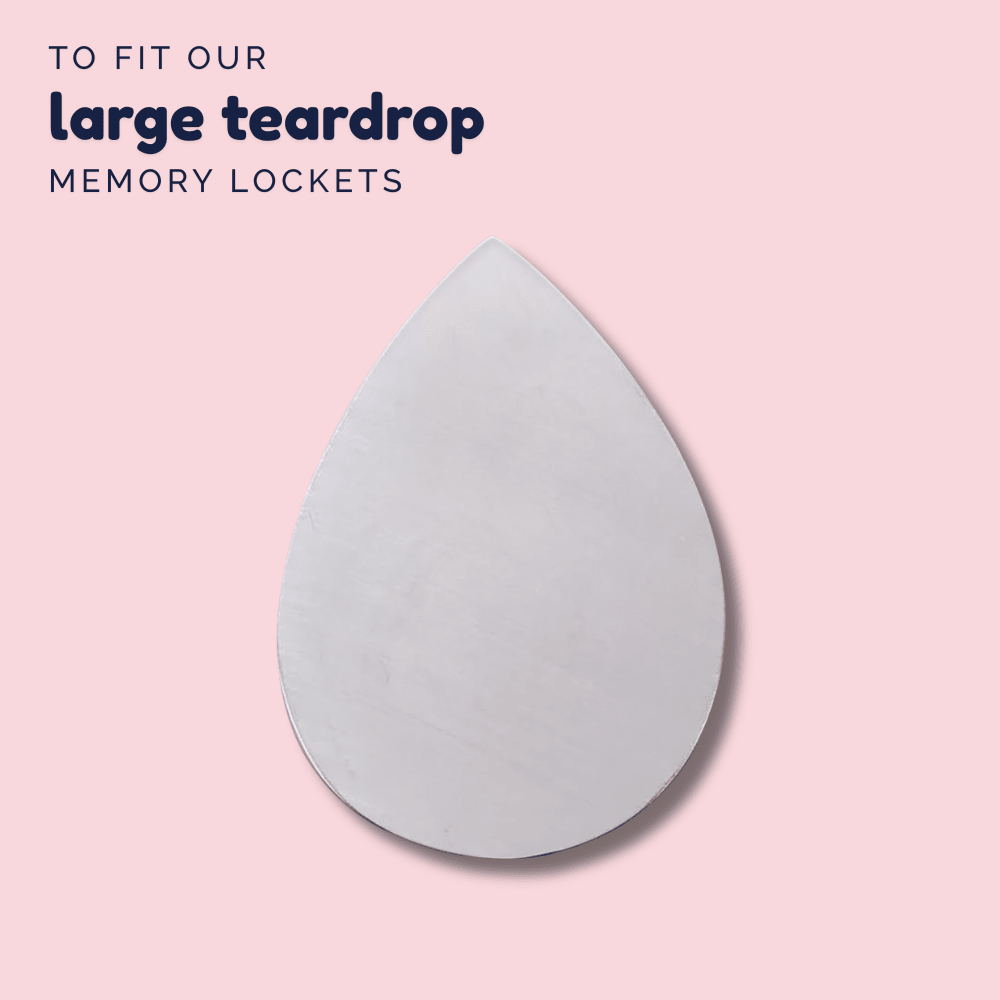 Engraved Back Plate for Large Teardrop Locket – Personalised Message - The Little Jewellery Company