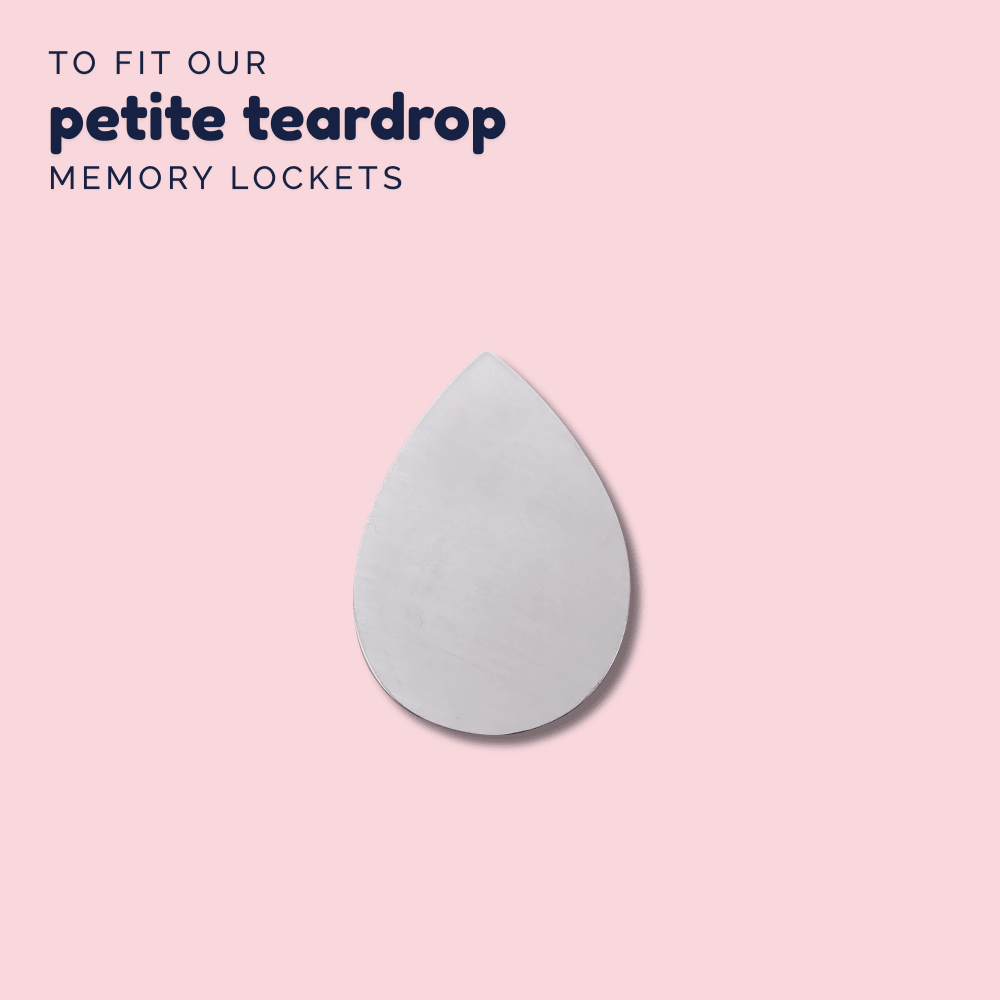 Engraved Back Plate for Petite Teardrop Locket – Personalised Message - The Little Jewellery Company