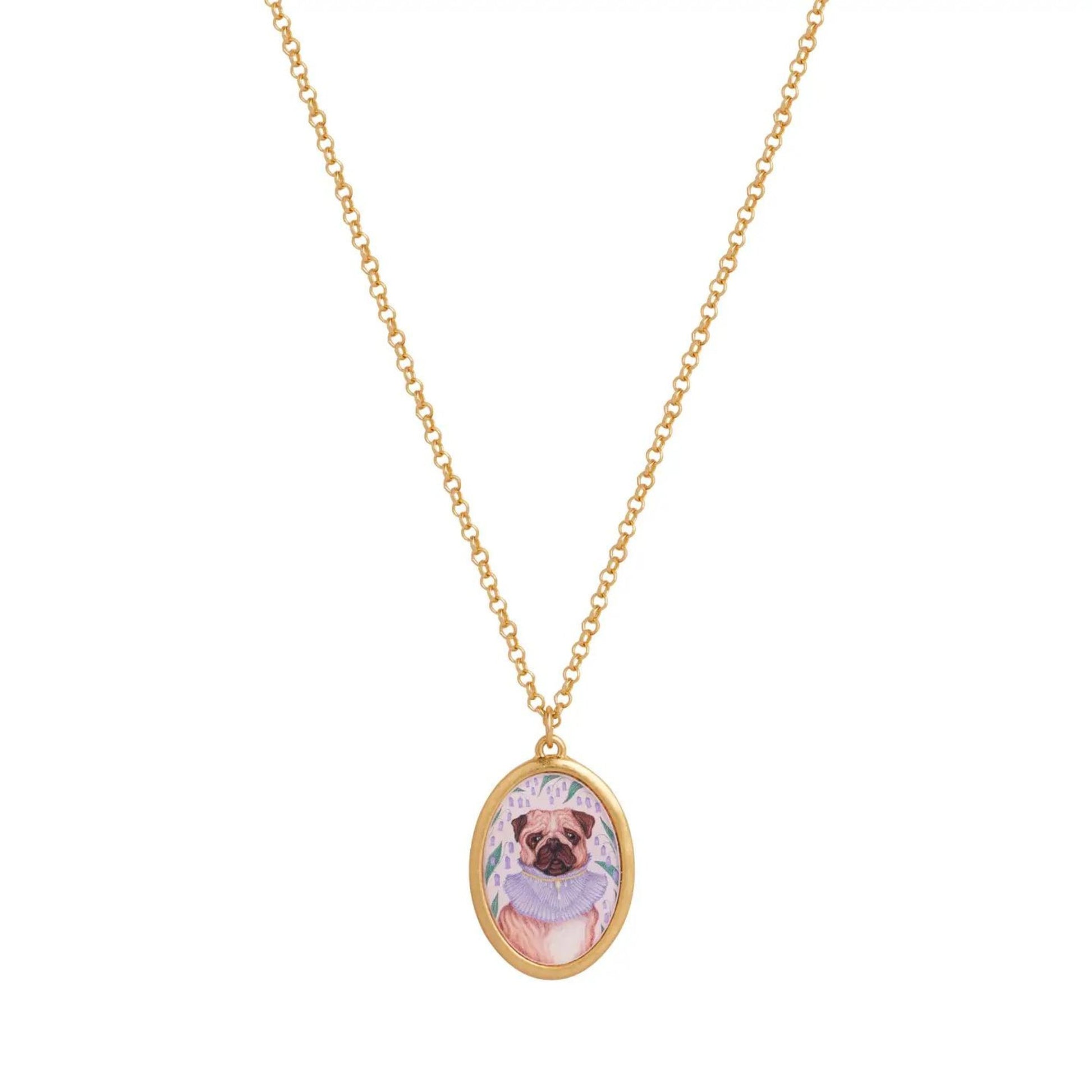 FABLE Catherine Rowe Pet Portraits - Pug Pendant Necklace - The Little Jewellery Company