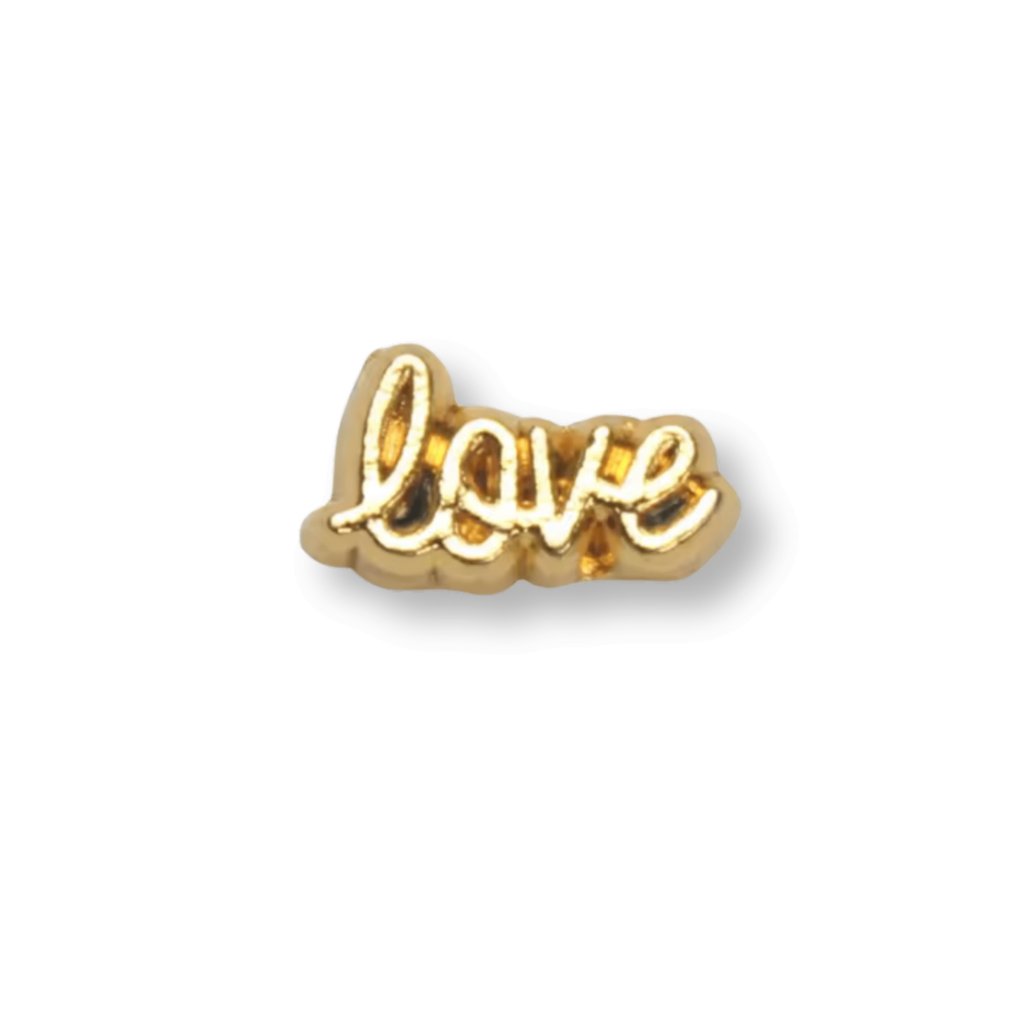 Gold Cursive Love Memory Locket Charm - The Little Jewellery Company