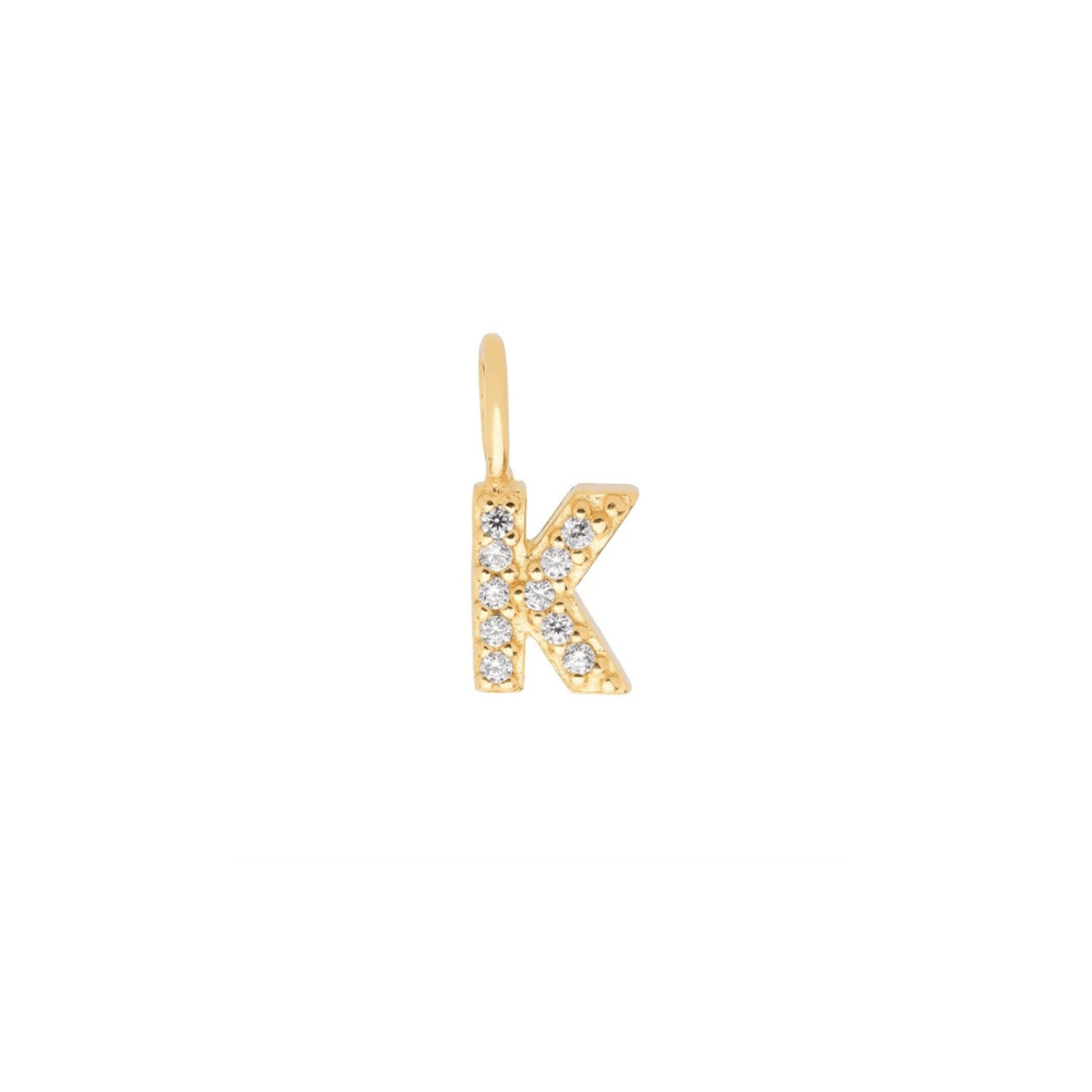 Gold Vermeil Mini Crystal Initial Necklace - The Little Jewellery Company