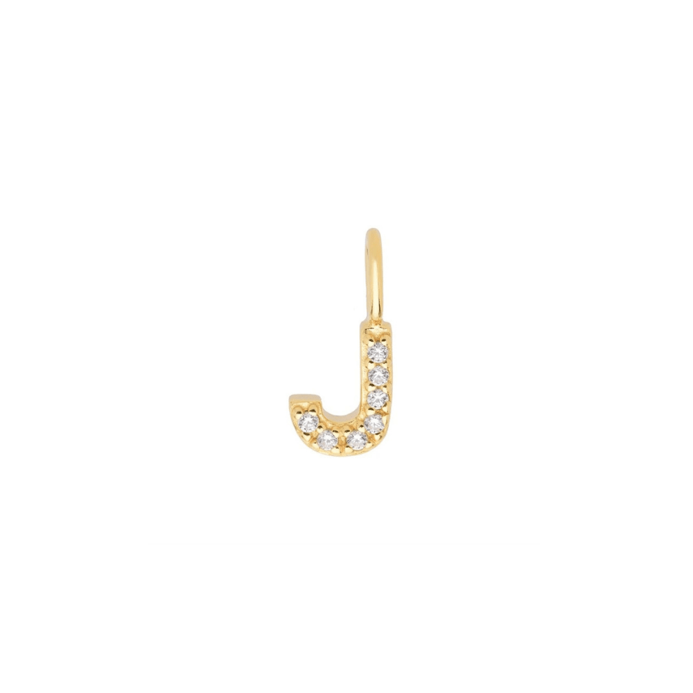 Gold Vermeil Mini Crystal Initial Necklace - The Little Jewellery Company
