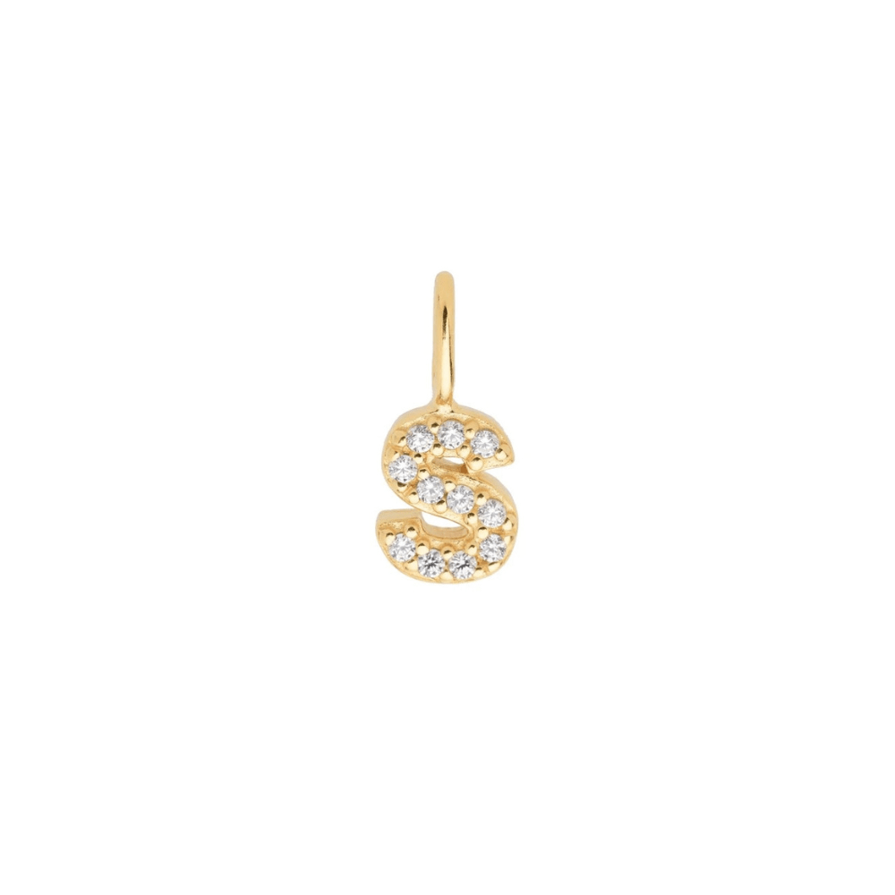 Gold Vermeil Mini Crystal Initial Necklace - The Little Jewellery Company