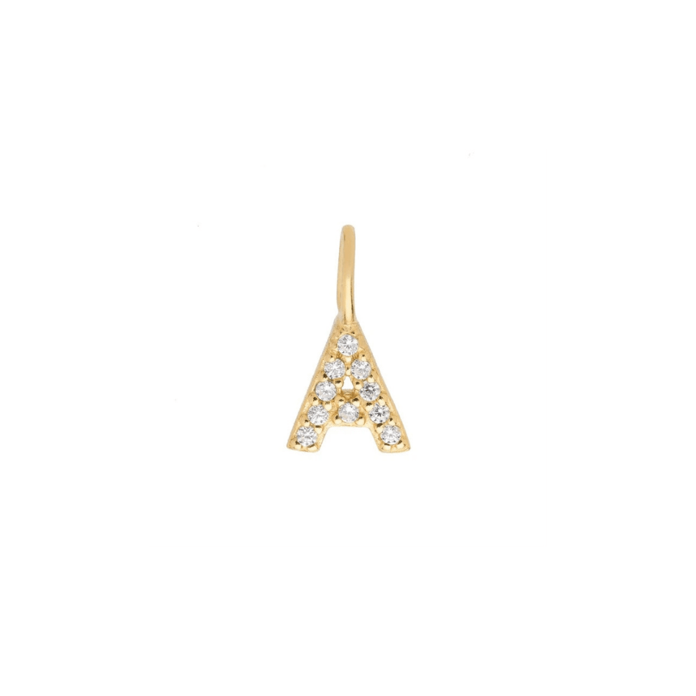 Gold Vermeil Mini Crystal Initial Necklace - The Little Jewellery Company