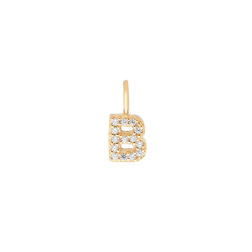 Gold Vermeil Mini Crystal Initial Necklace - The Little Jewellery Company