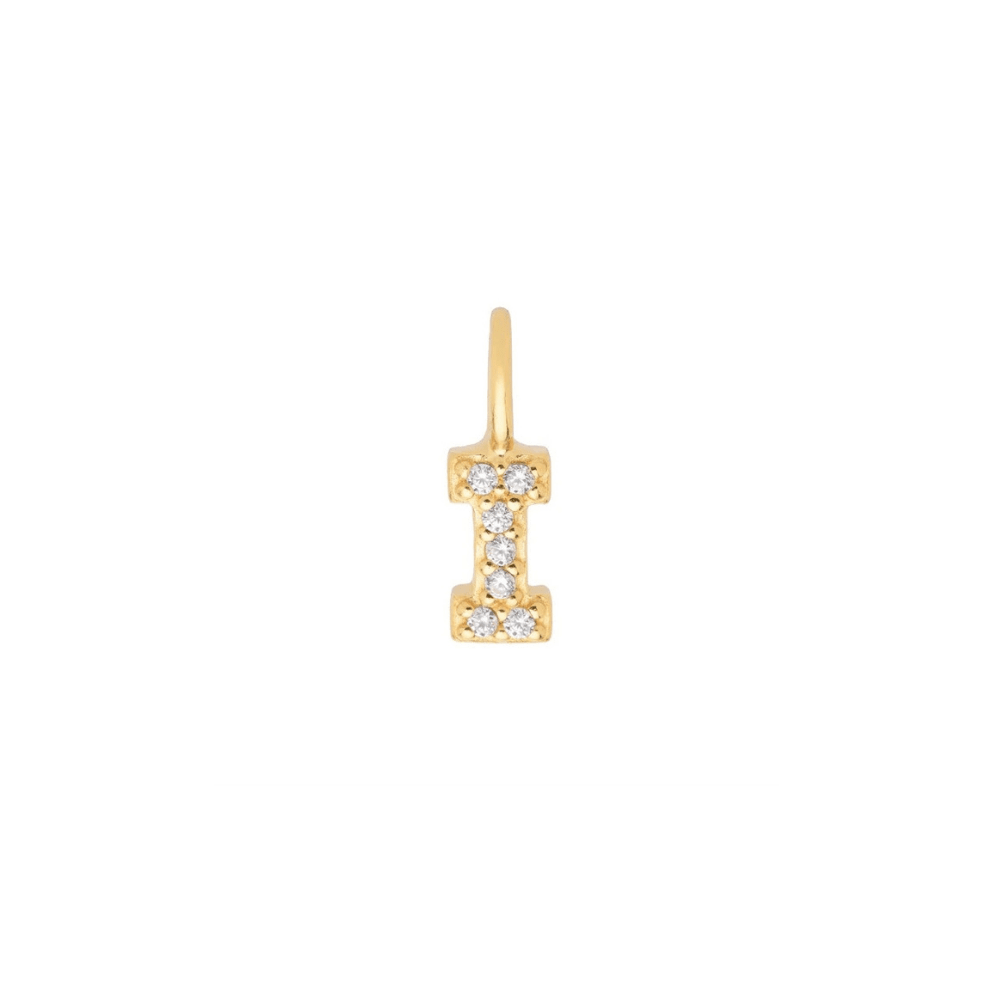 Gold Vermeil Mini Crystal Initial Necklace - The Little Jewellery Company