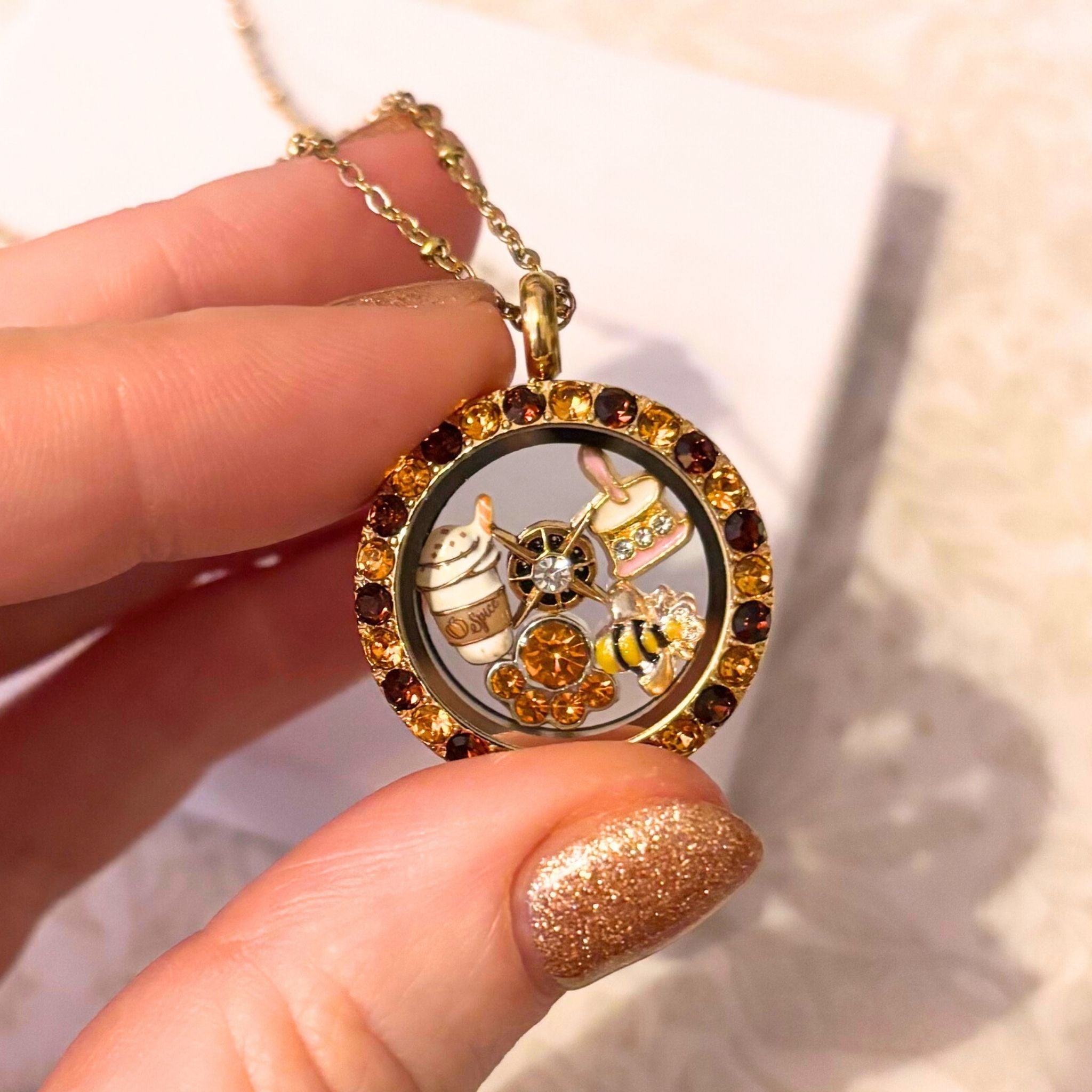 Golden Ember Memory Locket – Medium - The Little Jewellery Company