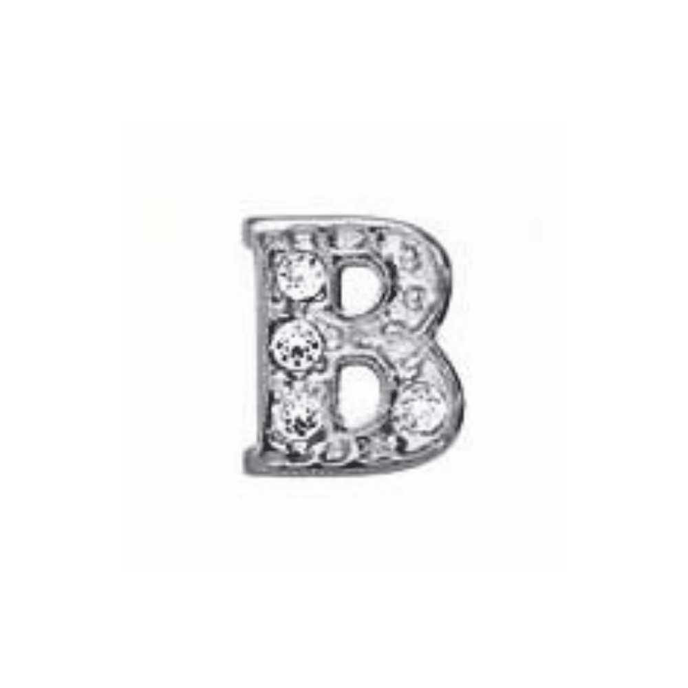 Letter B Memory Locket Charm - Silver - The Little Jewellery Company