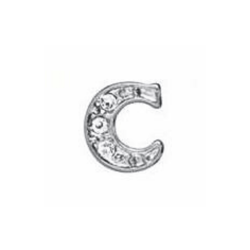 Letter C Memory Locket Charm - Silver - The Little Jewellery Company