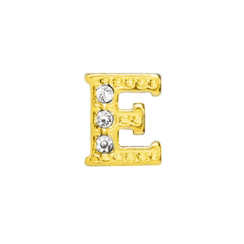 Letter E Memory Locket Charm - Gold - The Little Jewellery Company