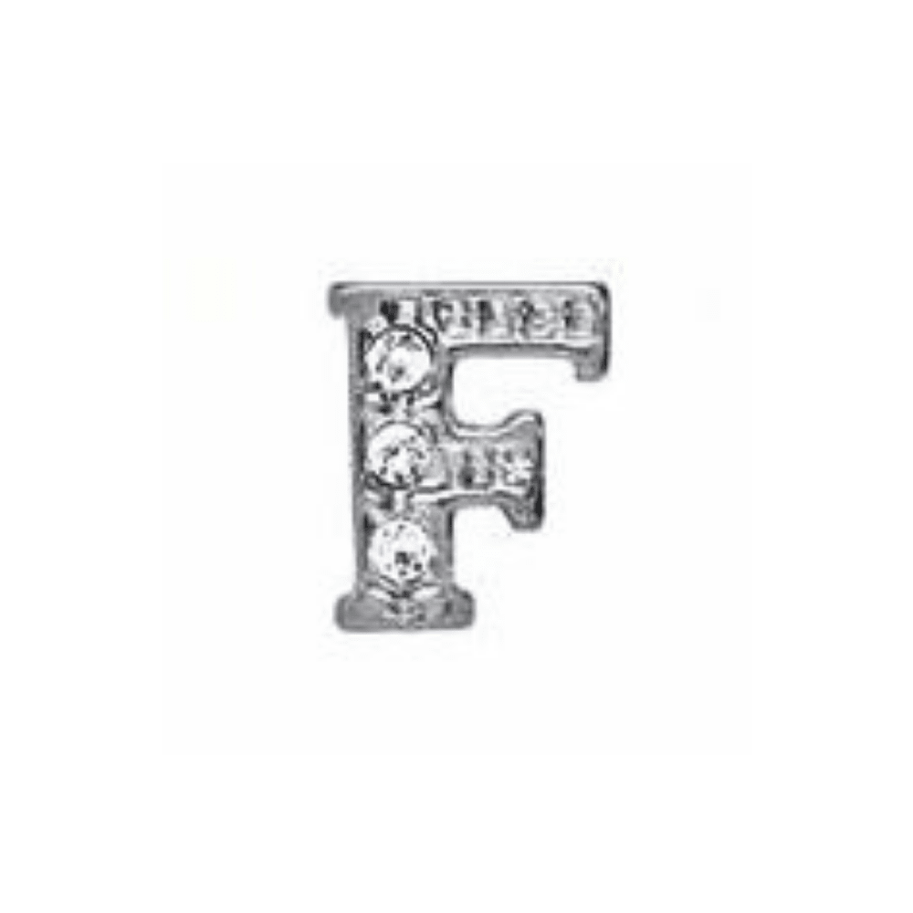 Letter F Memory Locket Charm - Silver - The Little Jewellery Company