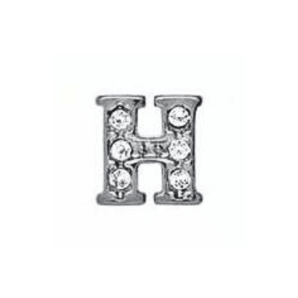 Letter H Memory Locket Charm - Silver - The Little Jewellery Company