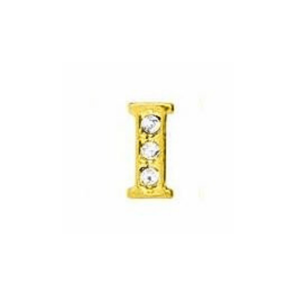 Letter I Memory Locket Charm - Gold - The Little Jewellery Company