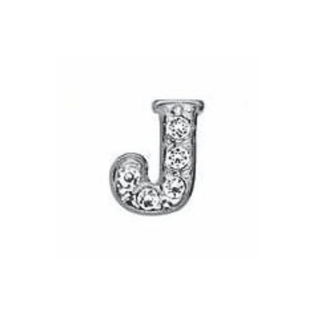 Letter J Memory Locket Charm - Silver - The Little Jewellery Company