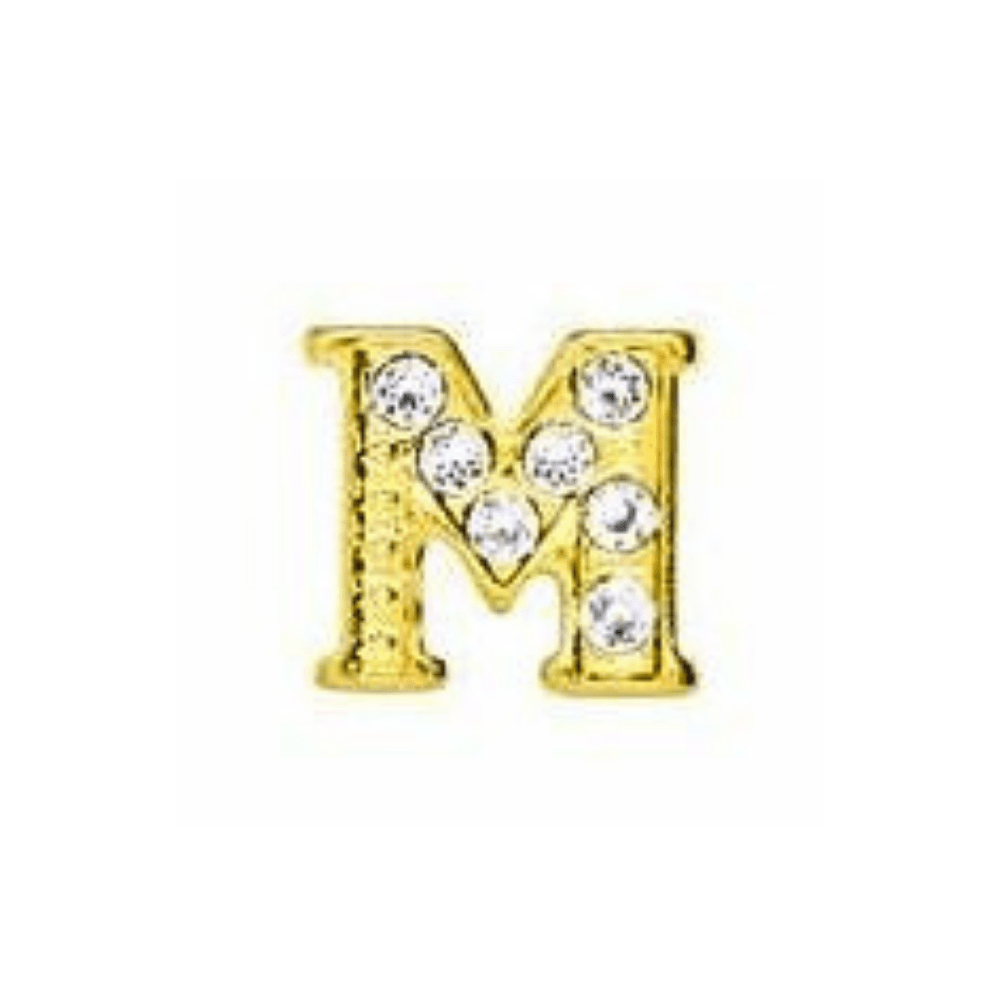Letter M Memory Locket Charm - Gold - The Little Jewellery Company