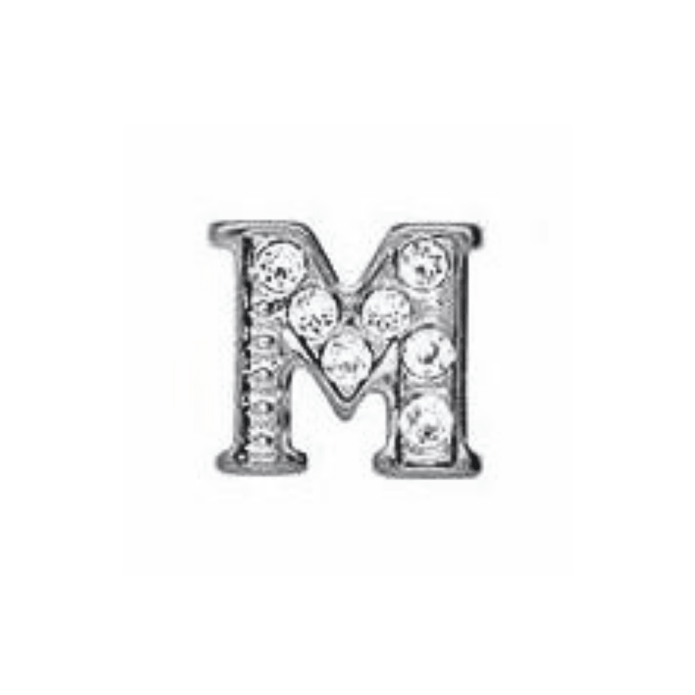 Letter M Memory Locket Charm - Silver - The Little Jewellery Company