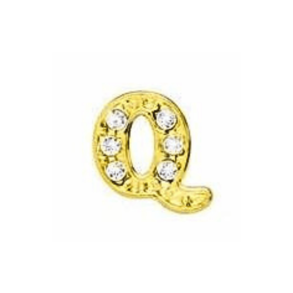 Letter Q Memory Locket Charm - Gold - The Little Jewellery Company