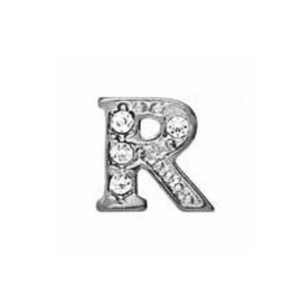Letter R Memory Locket Charm - Silver - The Little Jewellery Company