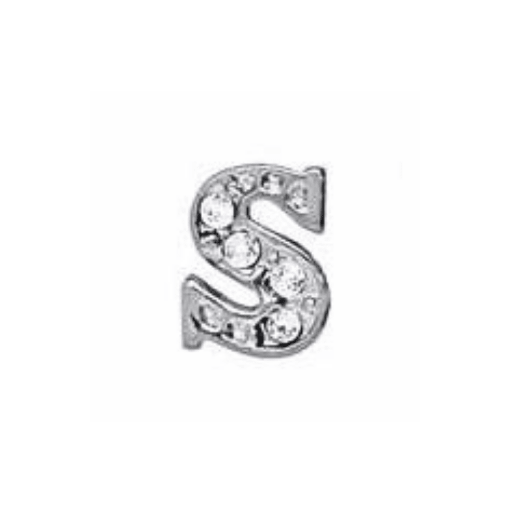 Letter S Memory Locket Charm - Silver - The Little Jewellery Company