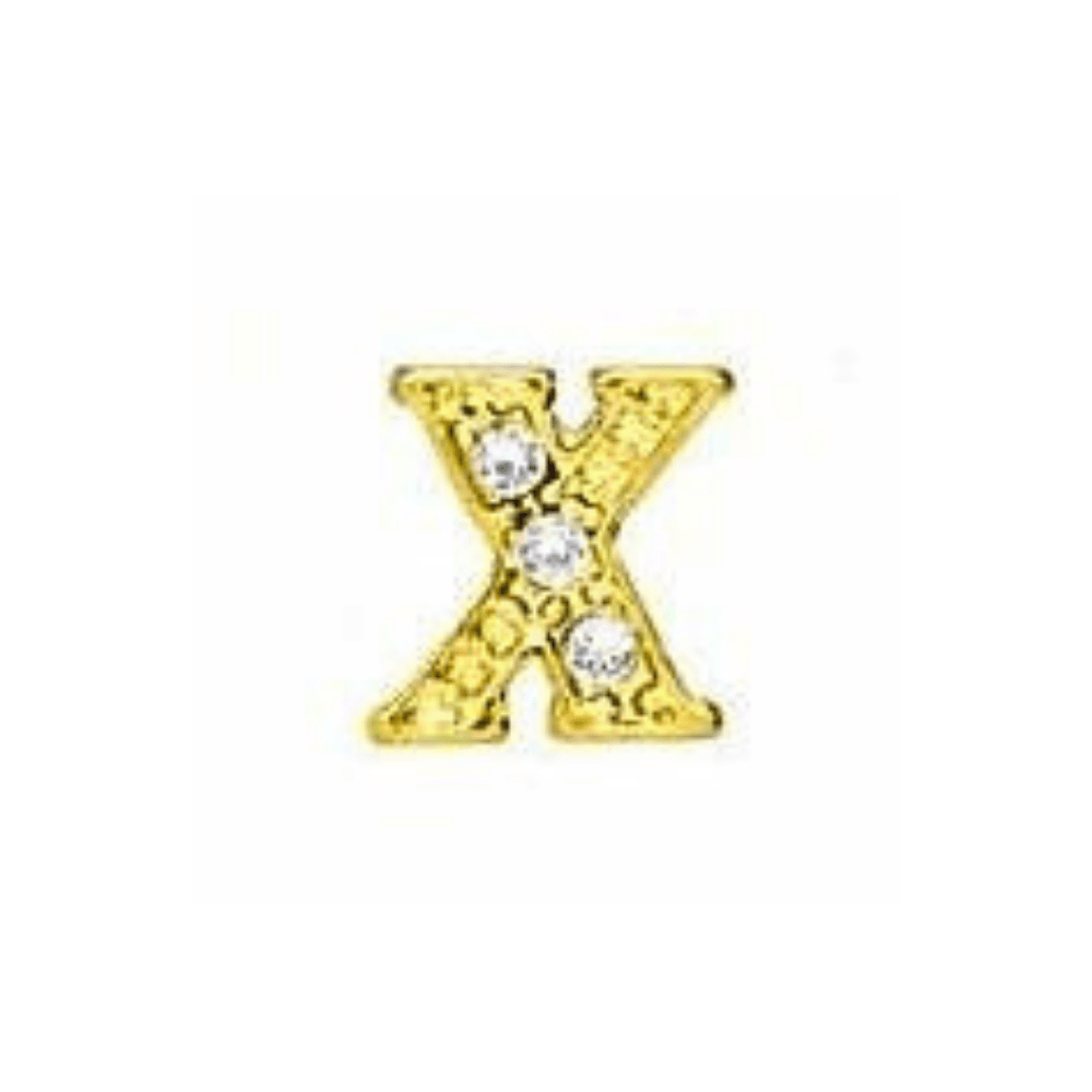 Letter X Memory Locket Charm - Gold - The Little Jewellery Company