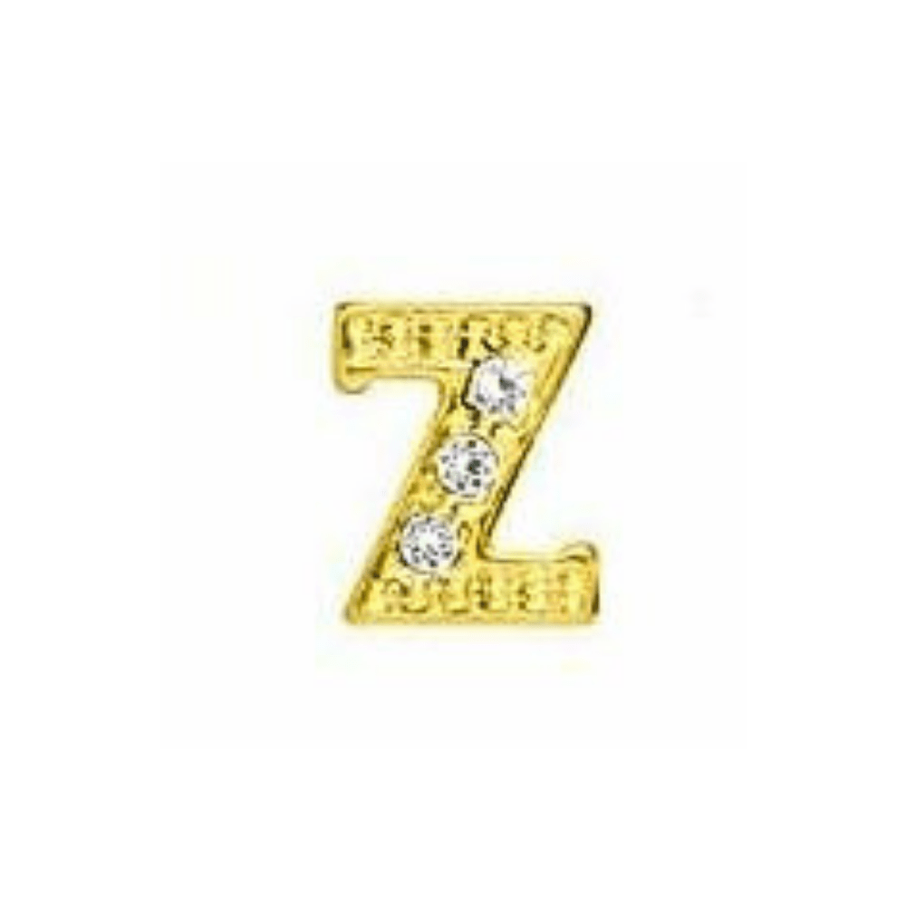 Letter Z Memory Locket Charm - Gold - The Little Jewellery Company