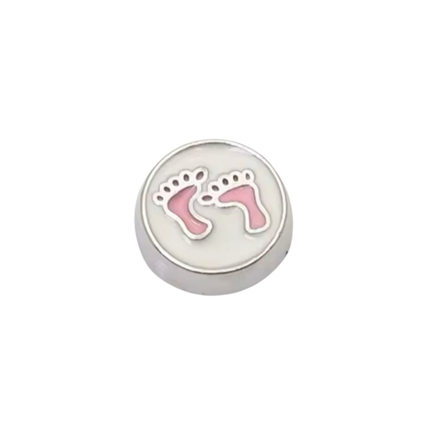 Memory Locket Charm - Baby Feet (Pink) - The Little Jewellery Company