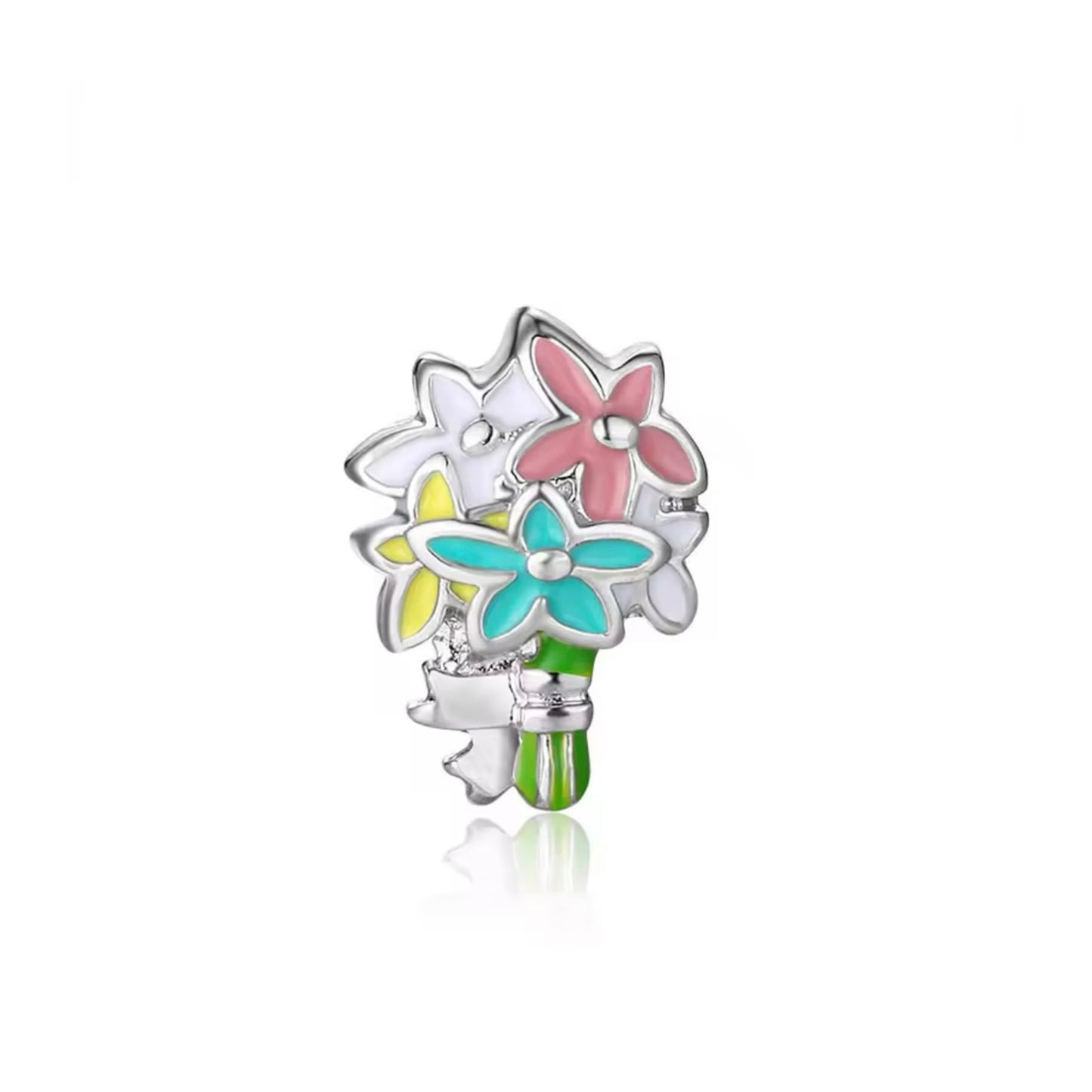 Memory Locket Charm - Bunch of Flowers - The Little Jewellery Company