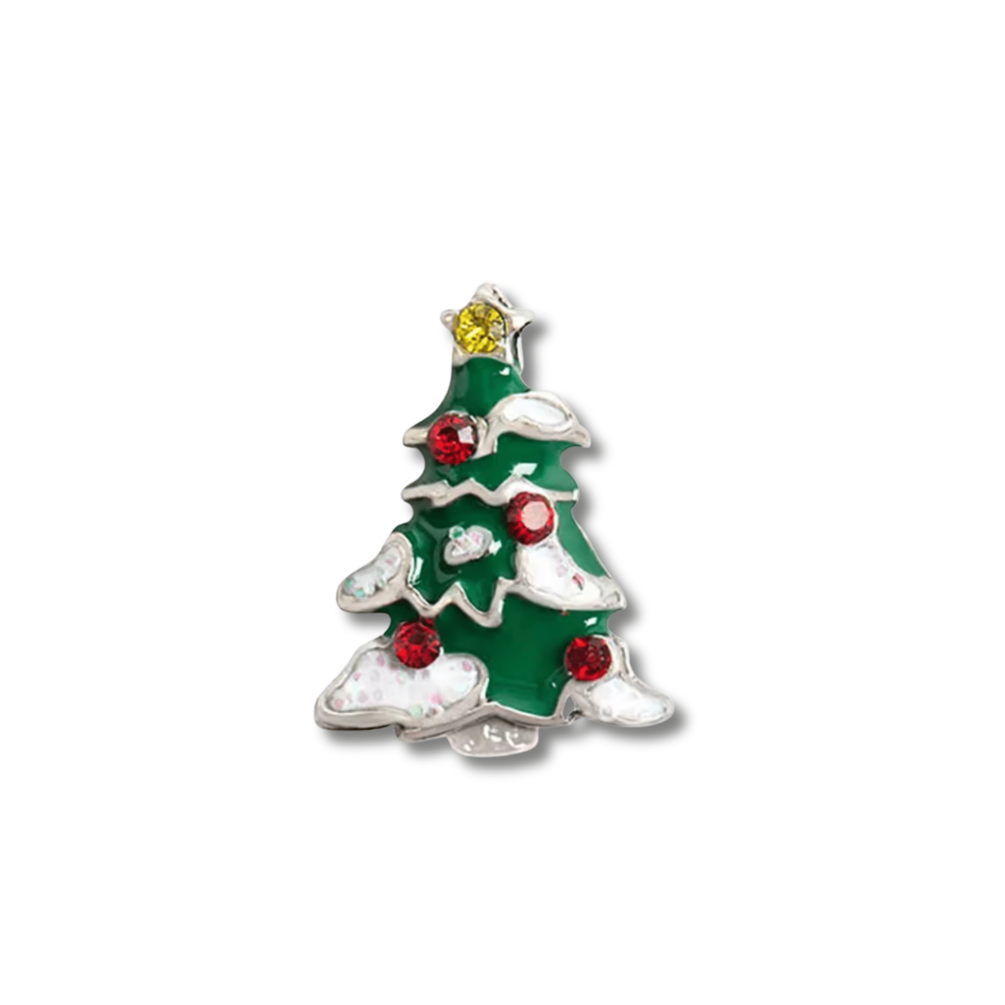 Memory Locket Charm - Christmas Tree with Crystals - The Little Jewellery Company