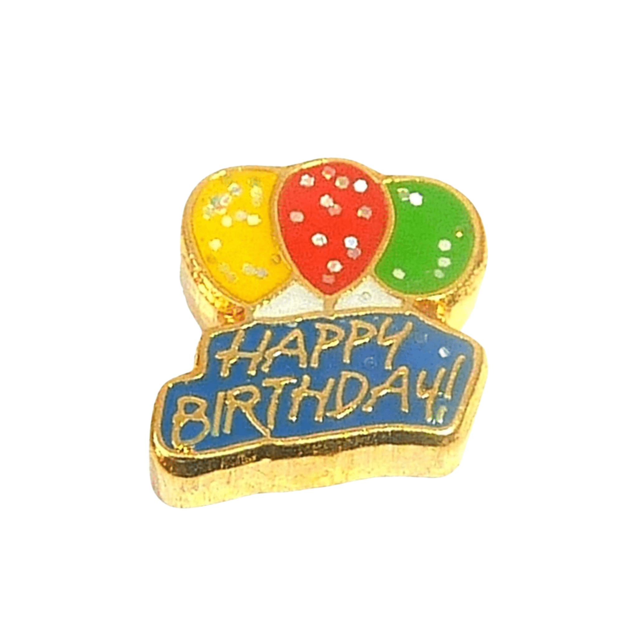 Memory Locket Charm - Happy Birthday (Gold) - The Little Jewellery Company