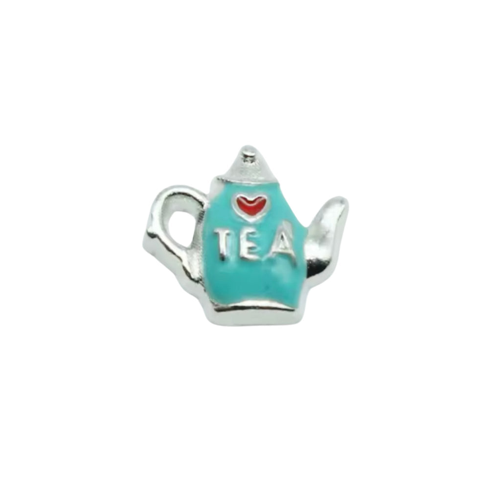 Memory Locket Charm - 'I Love Tea' Teapot - The Little Jewellery Company