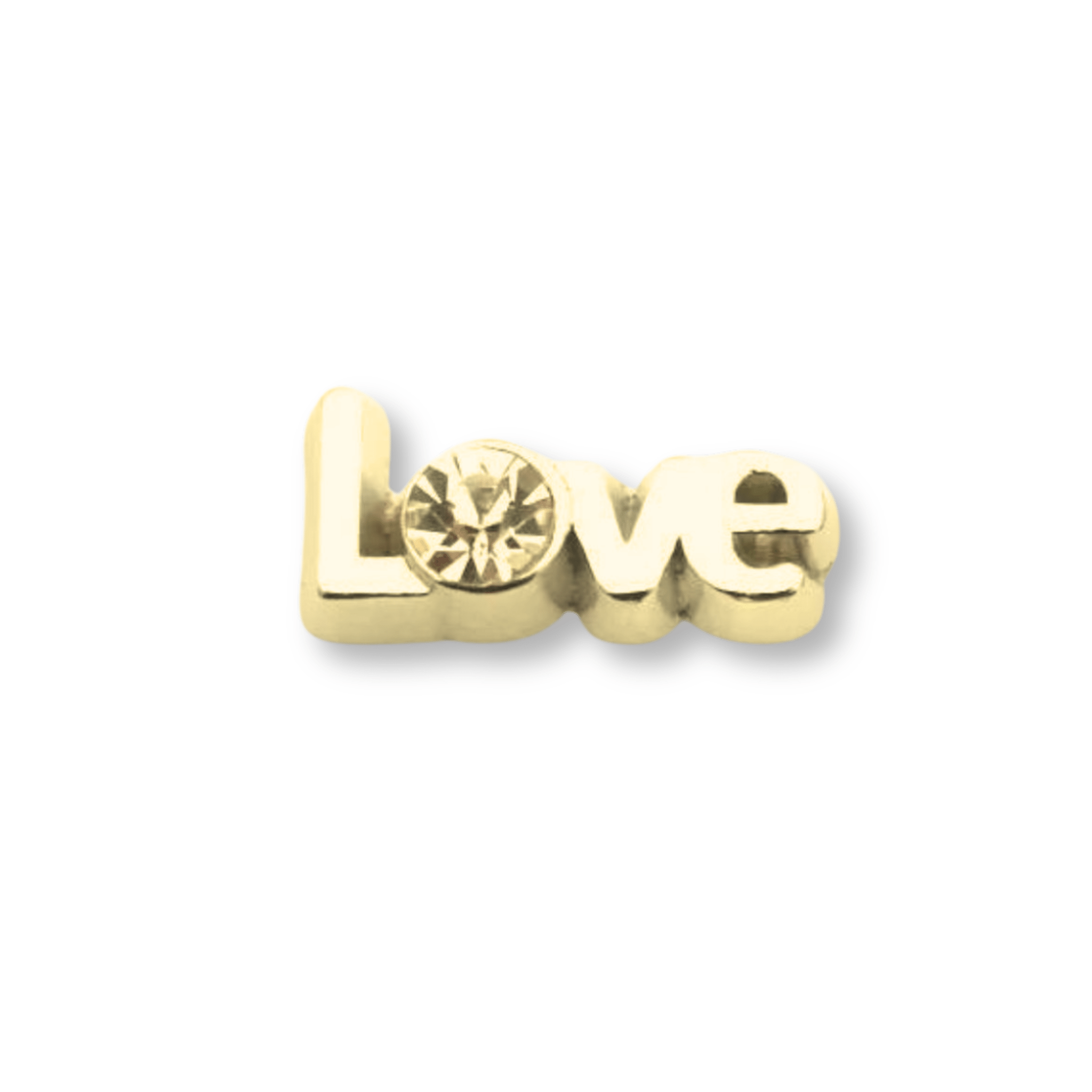 Memory Locket Charm - Love With Crystal (Gold) - The Little Jewellery Company