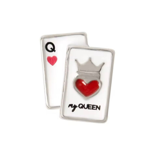 Memory Locket Charm - 'My Queen' - Queen of Hearts Card - The Little Jewellery Company