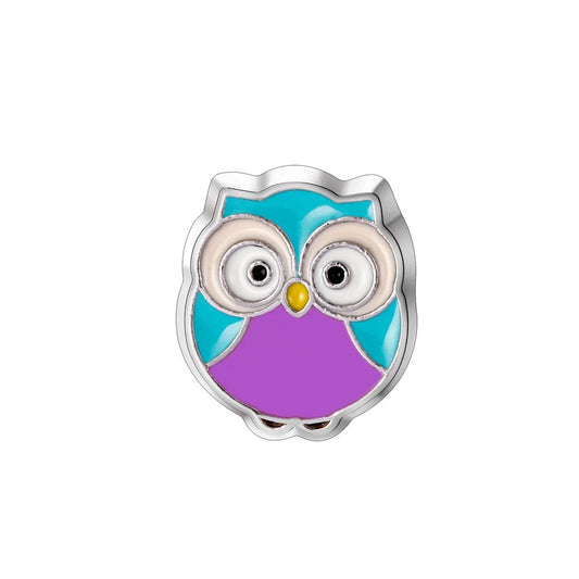 Memory Locket Charm - Owl (Purple) - The Little Jewellery Company